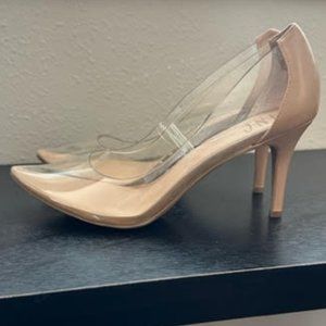 INC Clear/Nude Plastic Pumps, Size 8